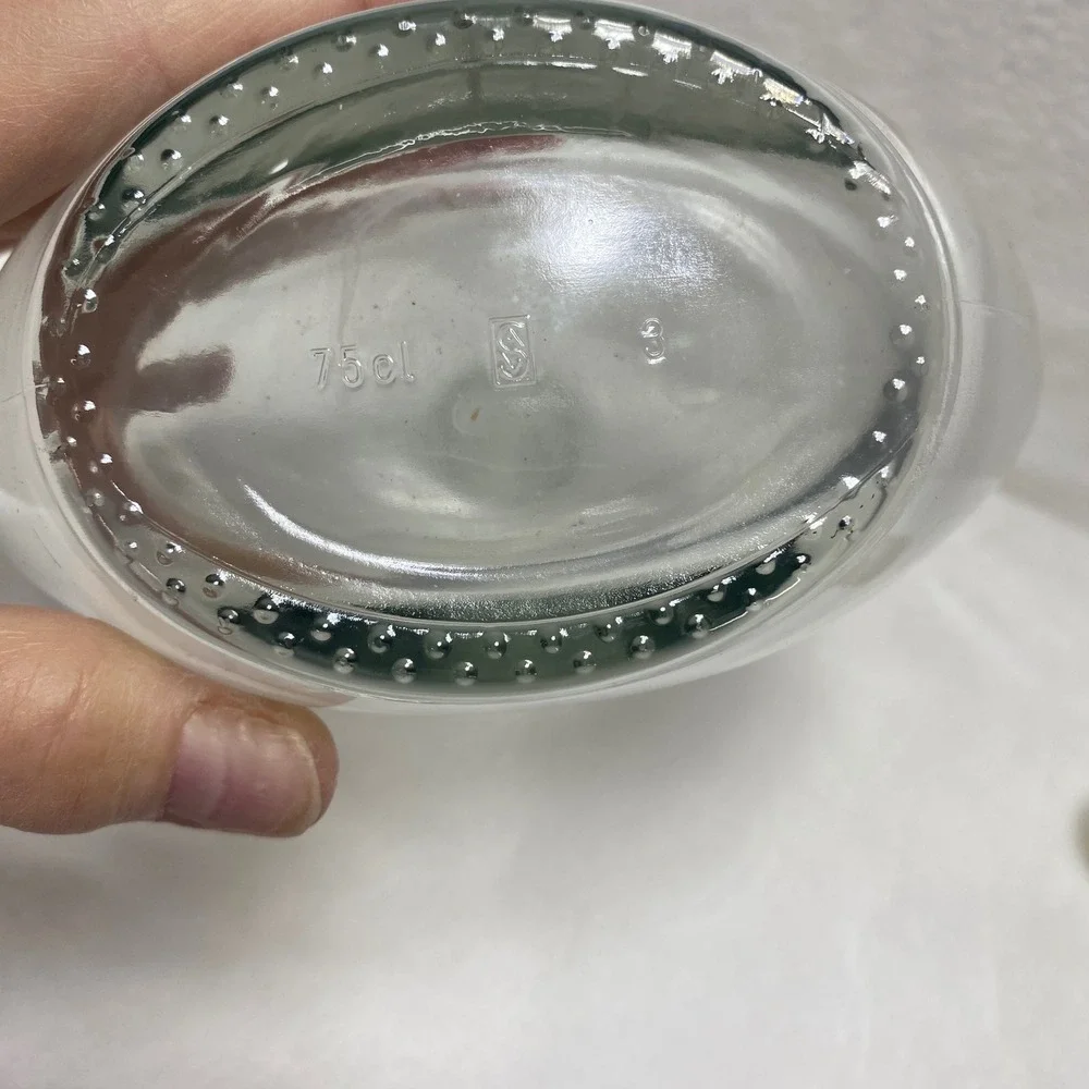 JNSQ Rose Cru‎ Clear Glass Decanter Bottle Round Base with Textured Stopper